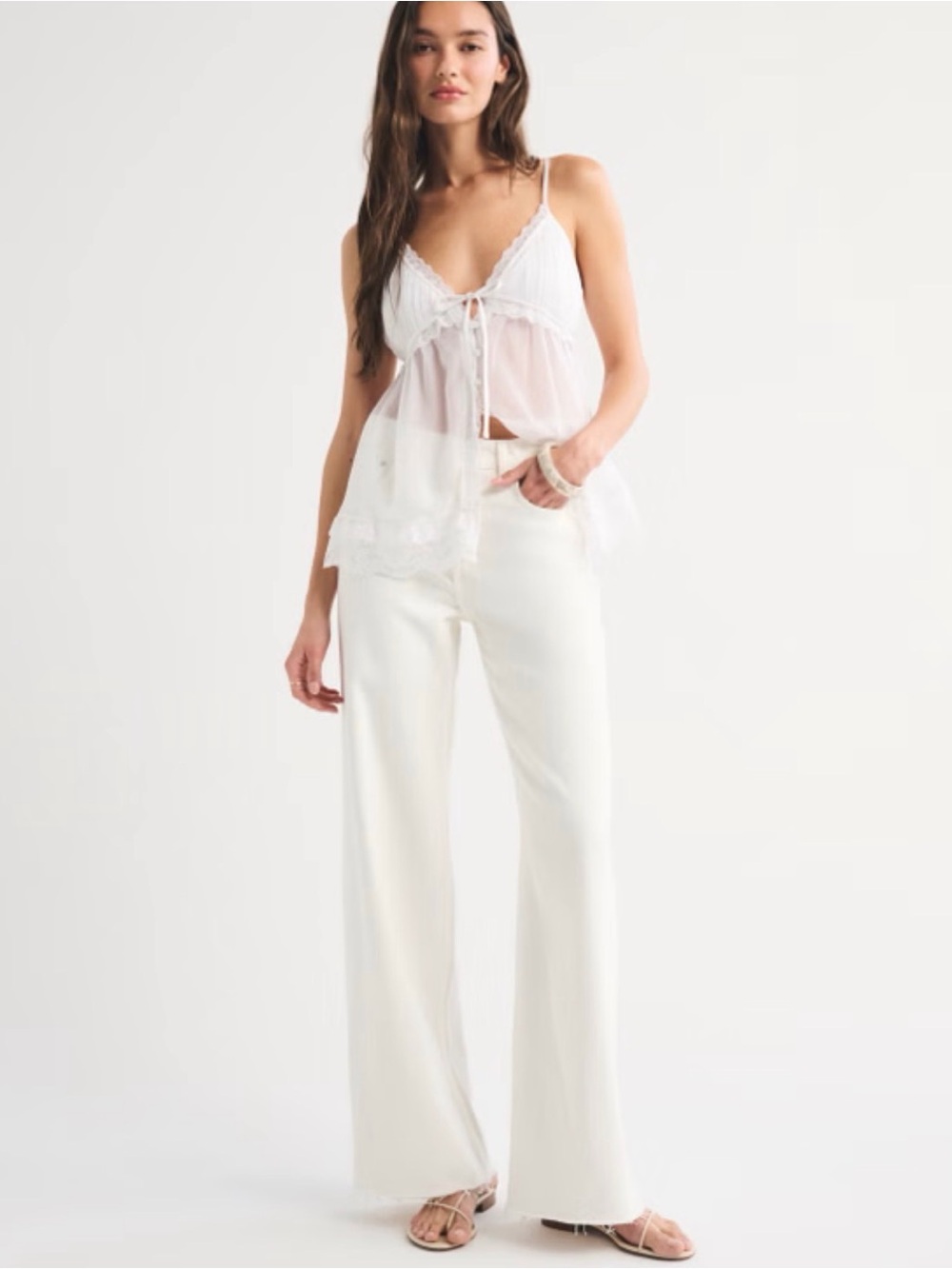 Abercrombie & Fitch Cream High-Rise Jeans